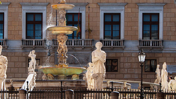 The Fountain of Shame in the old city of Palermo